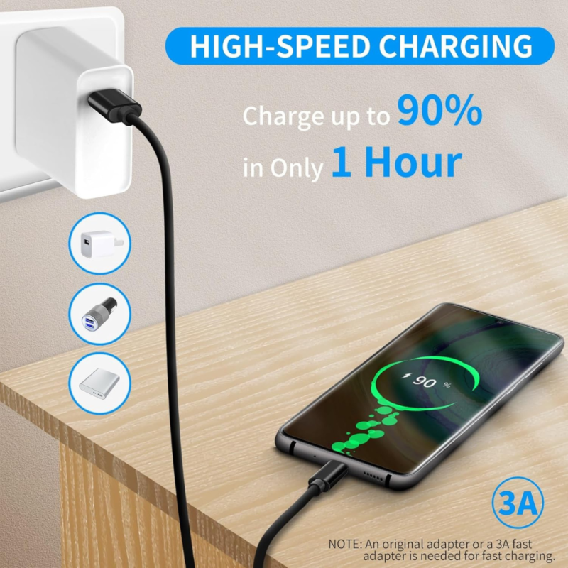 8 USB-C Kabel 1 Meter – Hurtiglading og Dataoverføring
